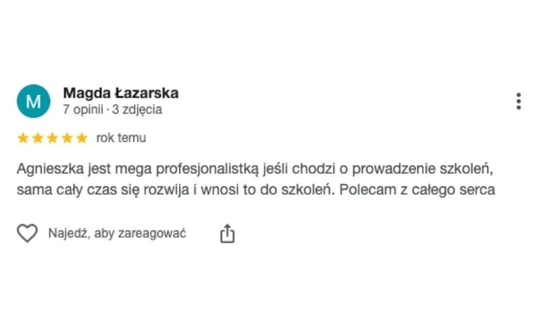 Opinia o Agnieszce Bachorz – Magda Łazarska