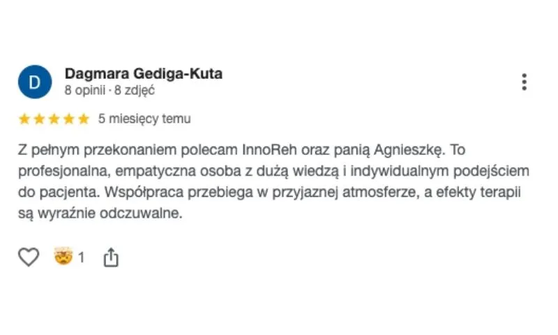 Opinia o InnoReh – Dagmara Gediga-Kuta