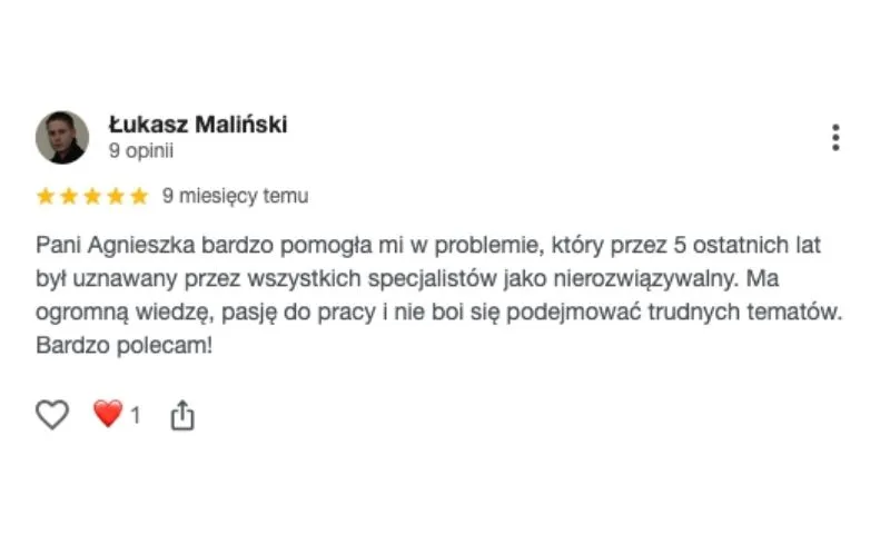 Opinia o Agnieszce Bachorz – Łukasz Maliński